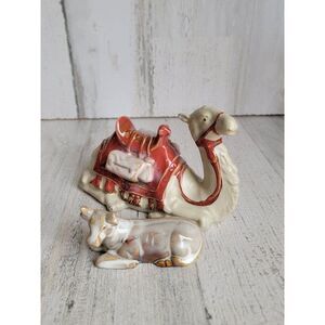 Nativity scene barn animals camel cow set Xmas figure